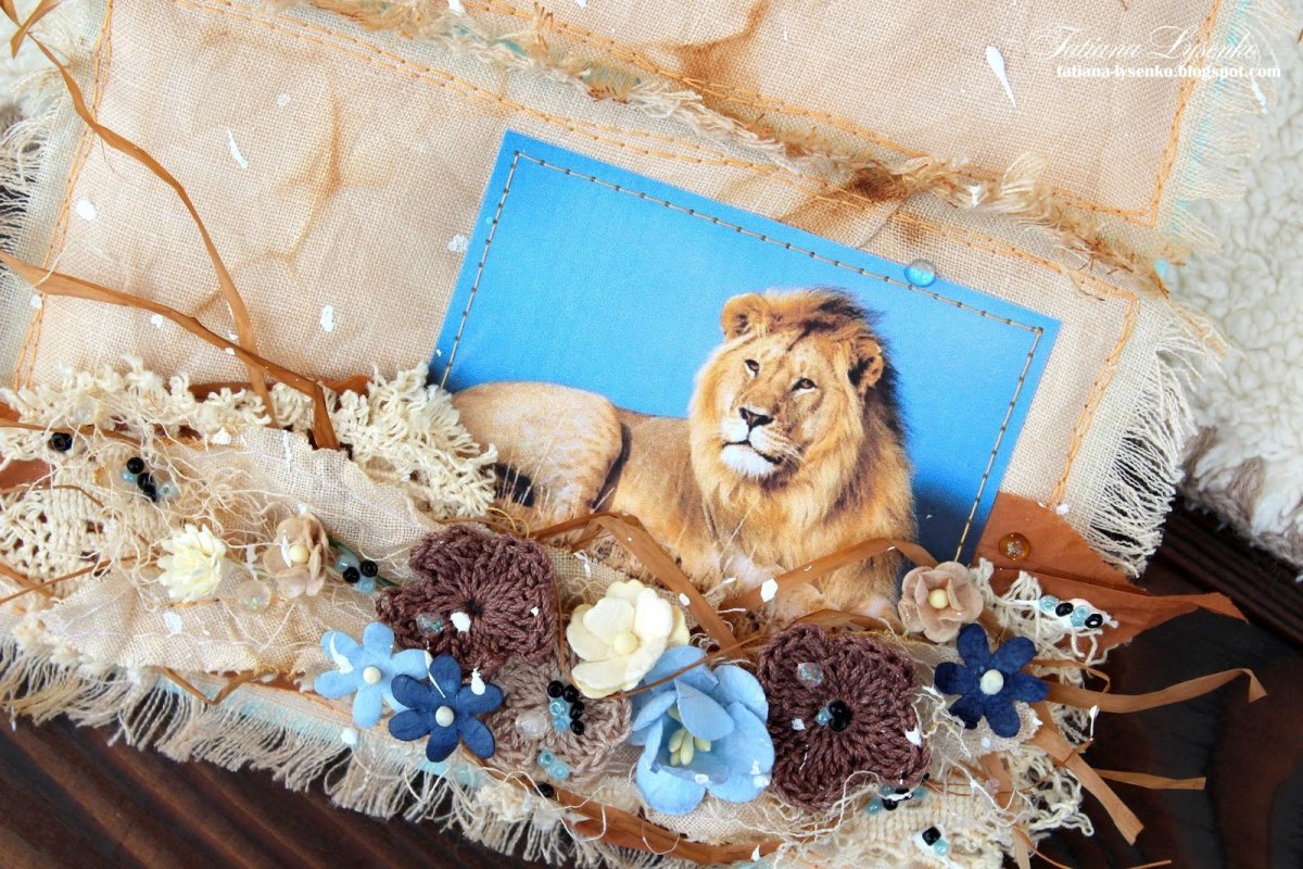 Открытка Лев своими руками
