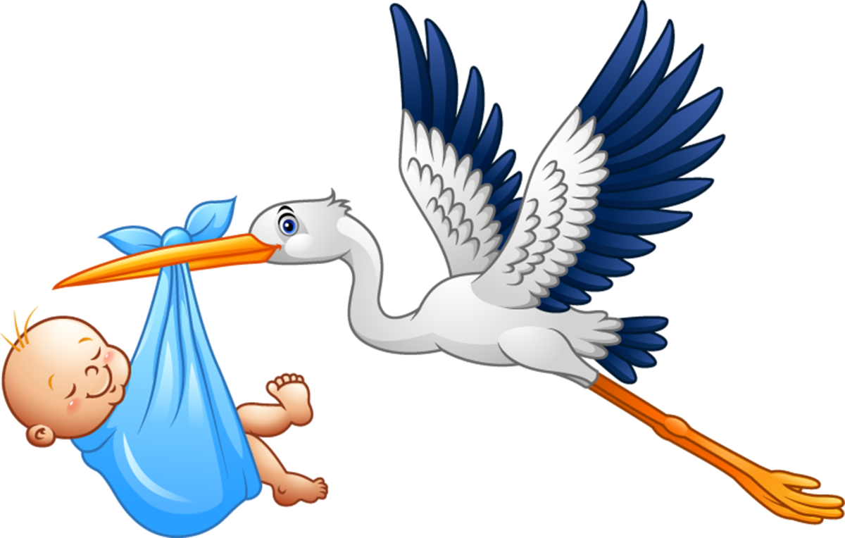 Аист с младенцем