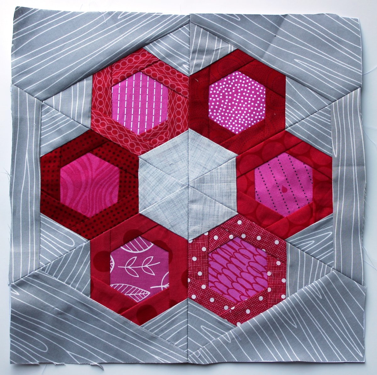 Пэчворк блок Гексагон