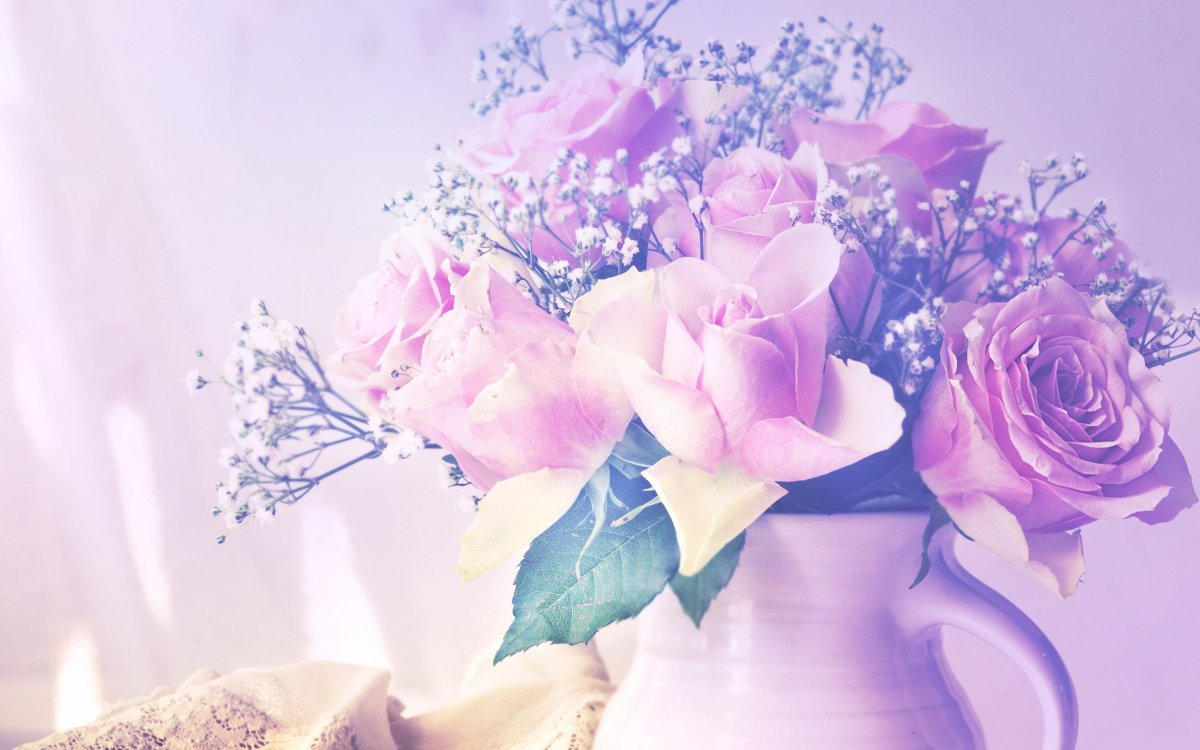 Розовые и сиреневые цветы