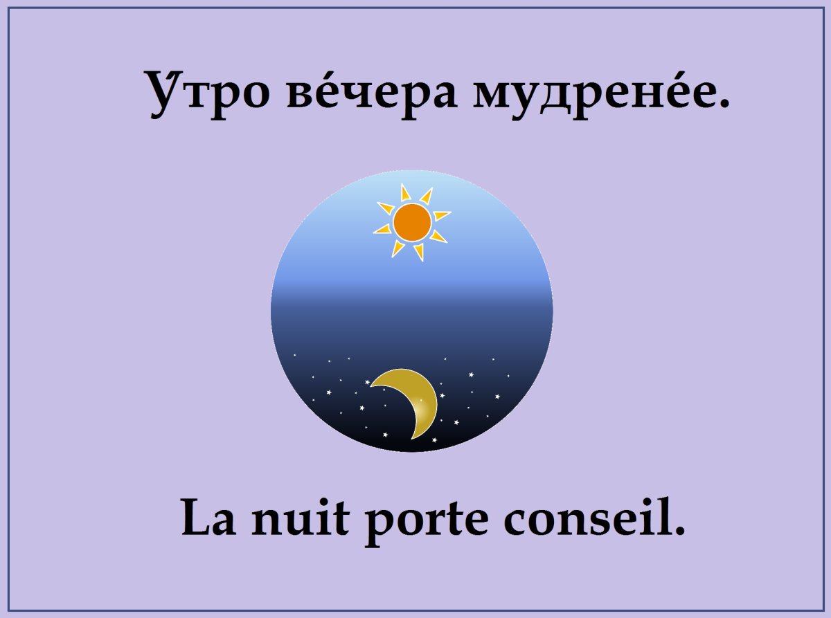 Пословица утро вечера мудренее