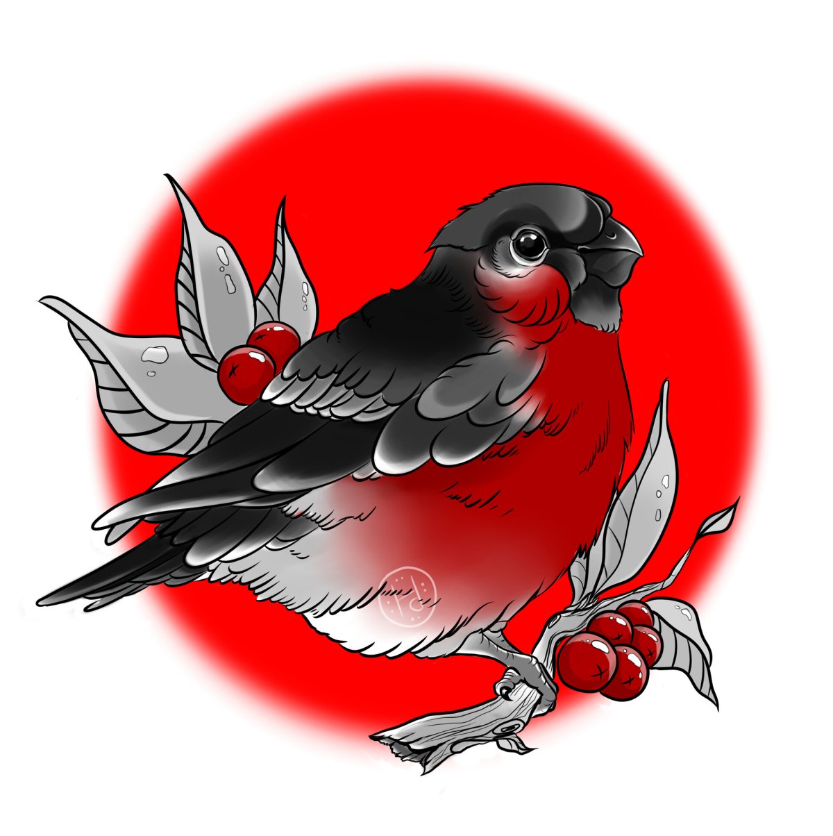 Снегирь рисунок