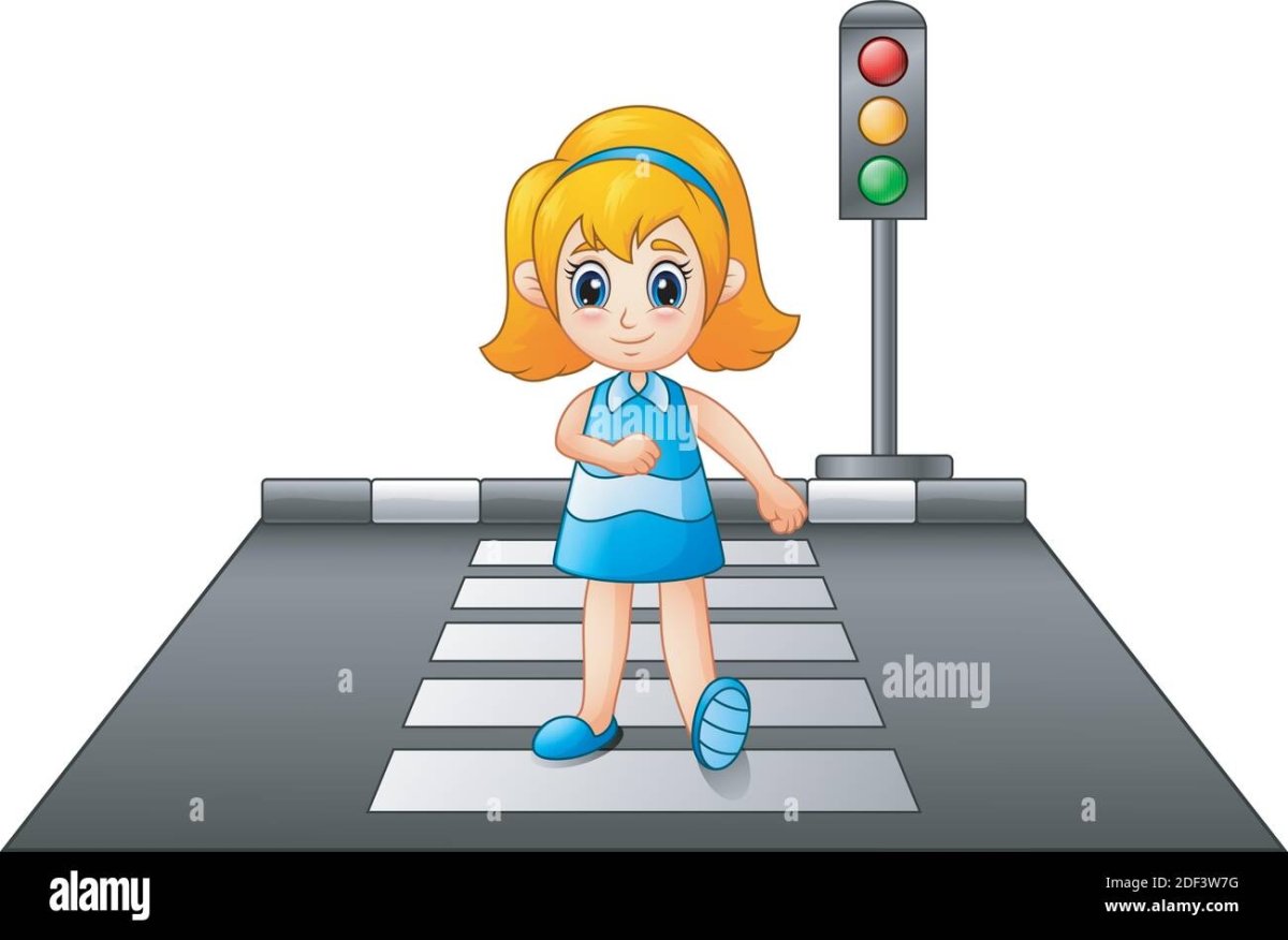 Нарисовать светофор и пешеходный переход