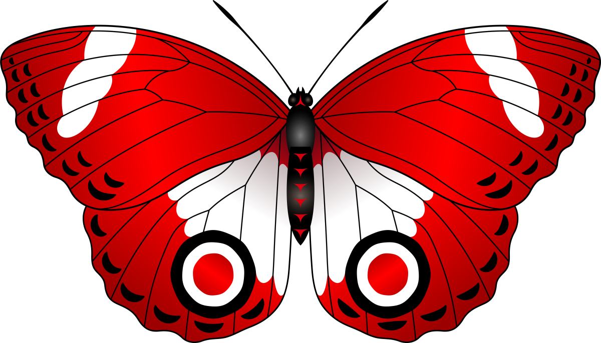 Красная бабочка силуэт