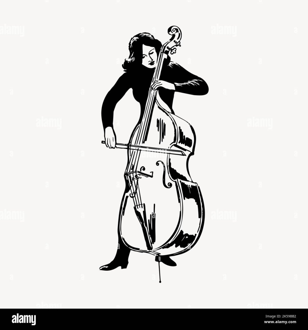 Контрабас без фона