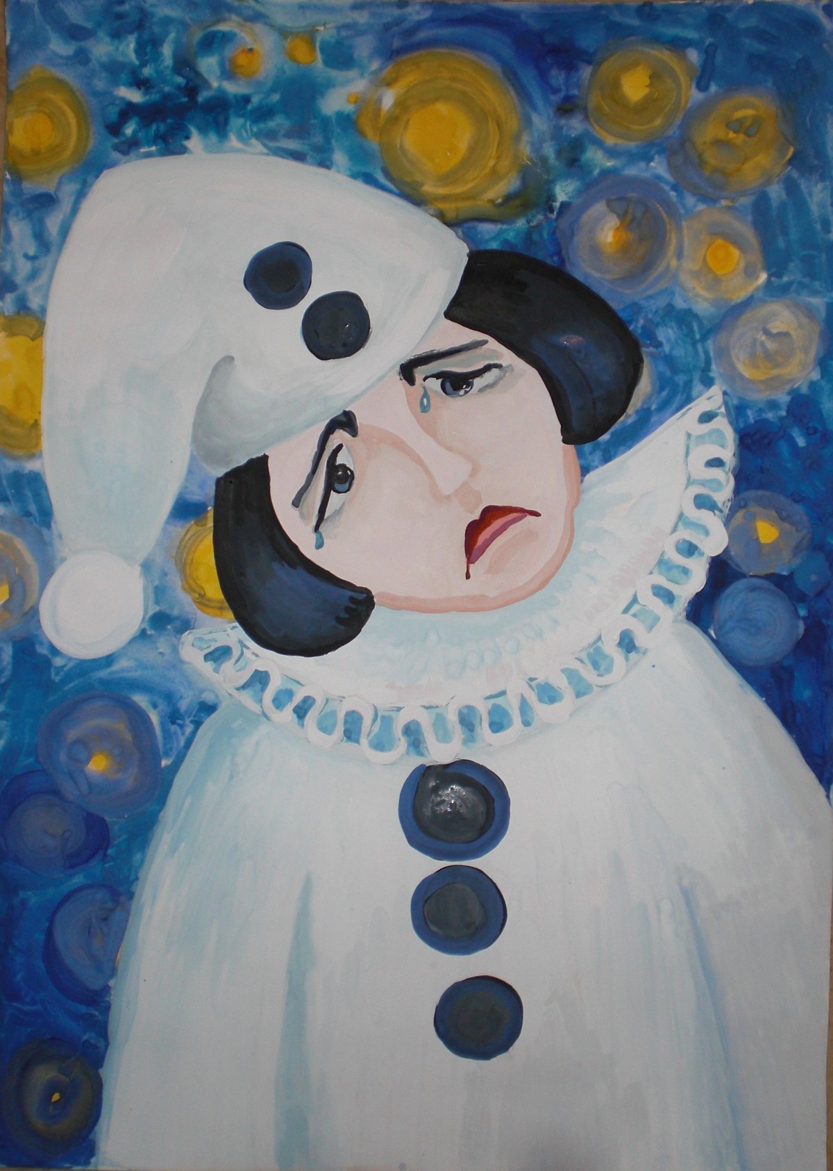 Пьеро на прозрачном фоне