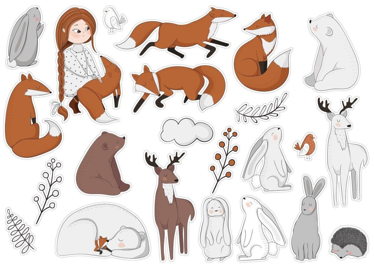 Наклейки с лисами