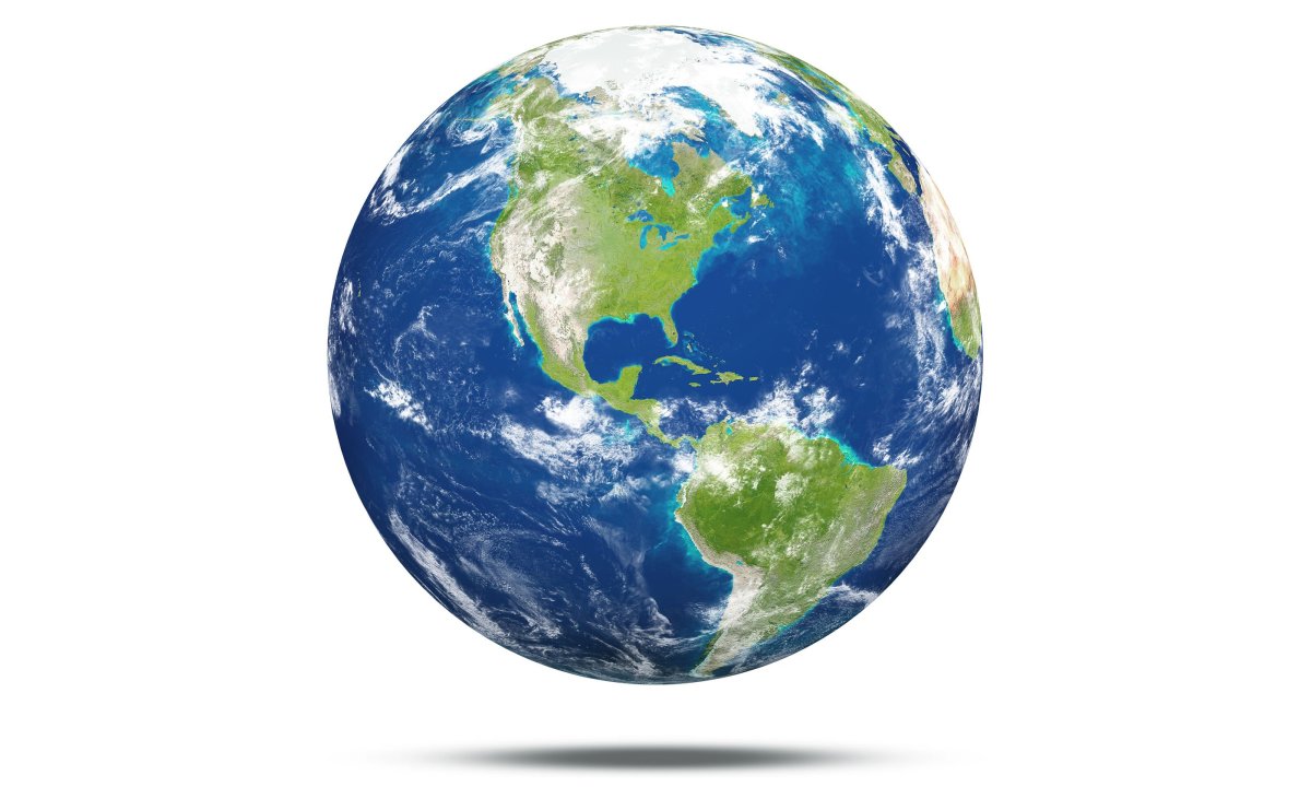 Земной шар на белом фоне