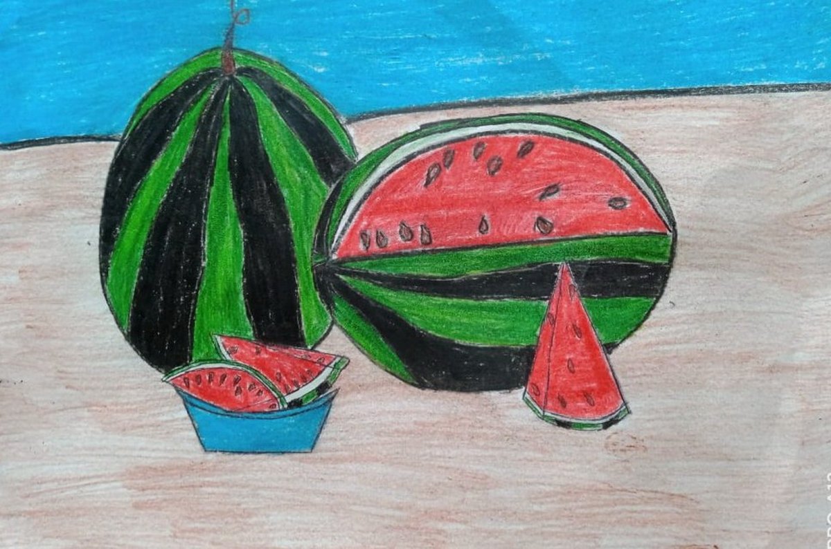 Арбуз красками