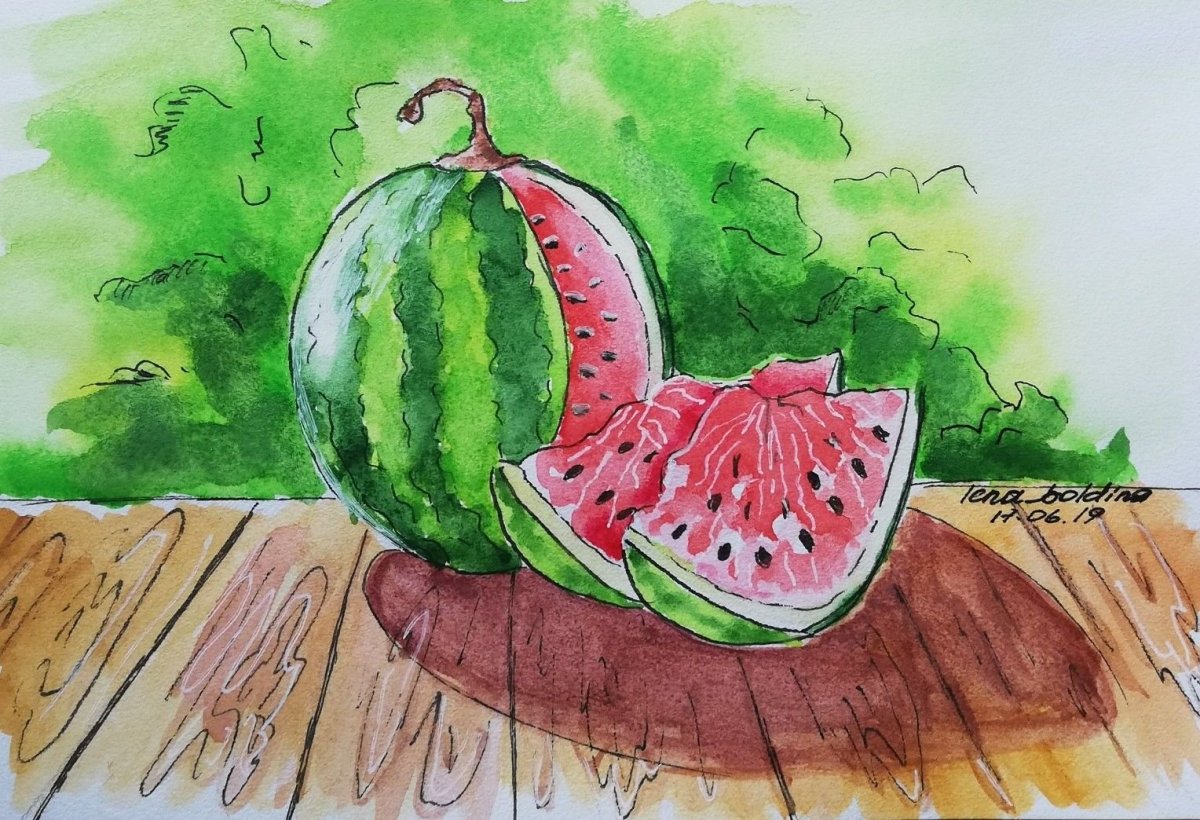 Арбуз детский рисунок