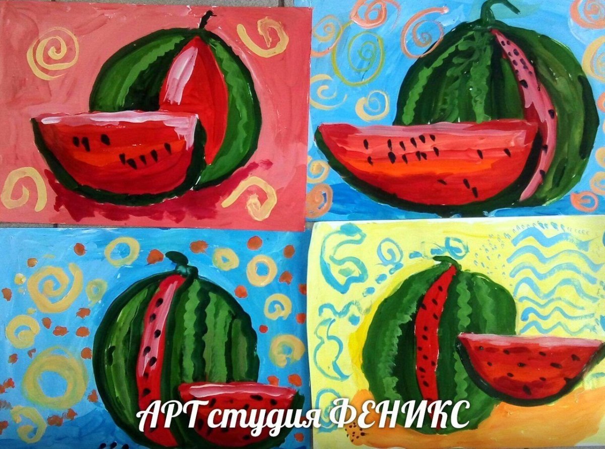 Арбуз в разрезе рисунок