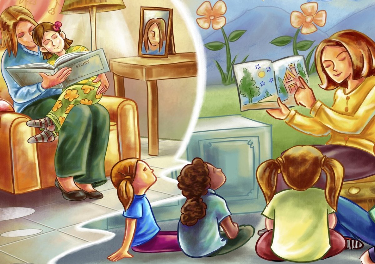 Беседа воспитателя и детей мультяшные