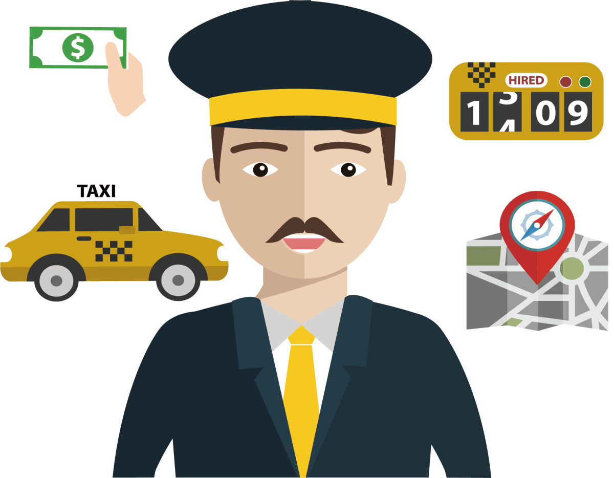 Водитель такси иллюстрации