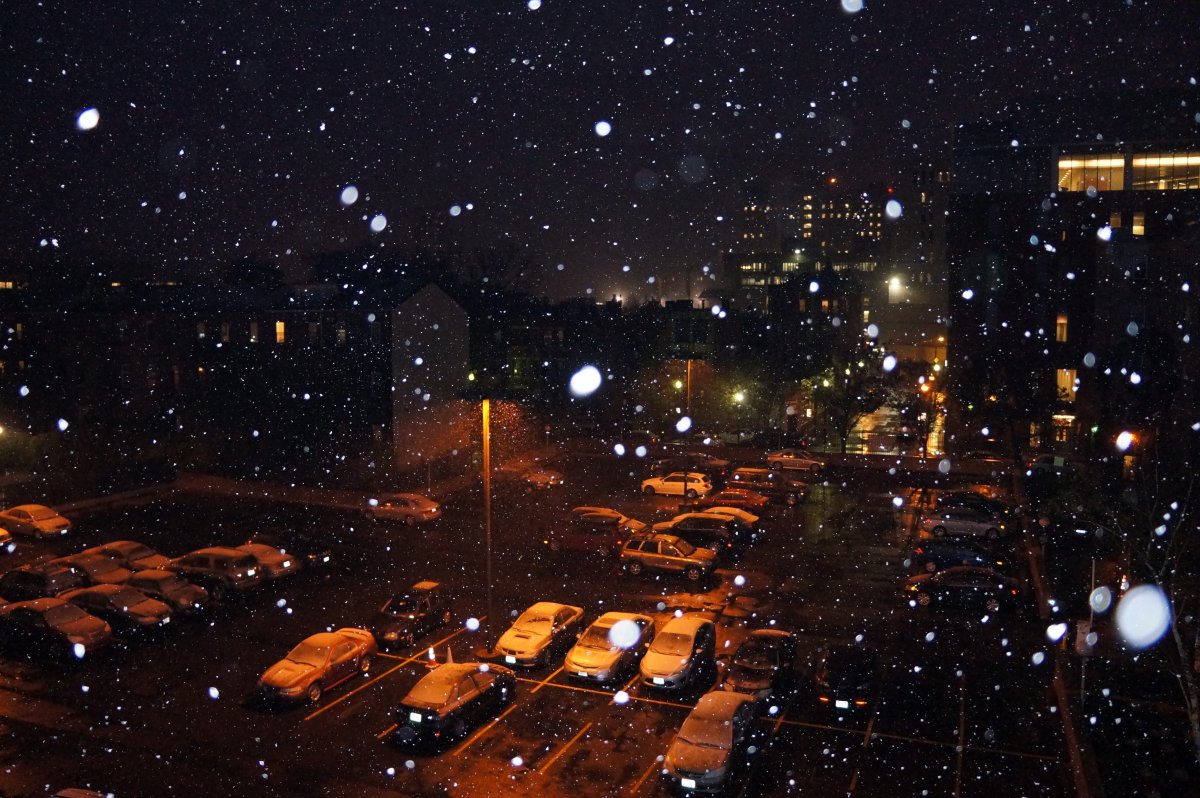 Зимняя ночь в городе