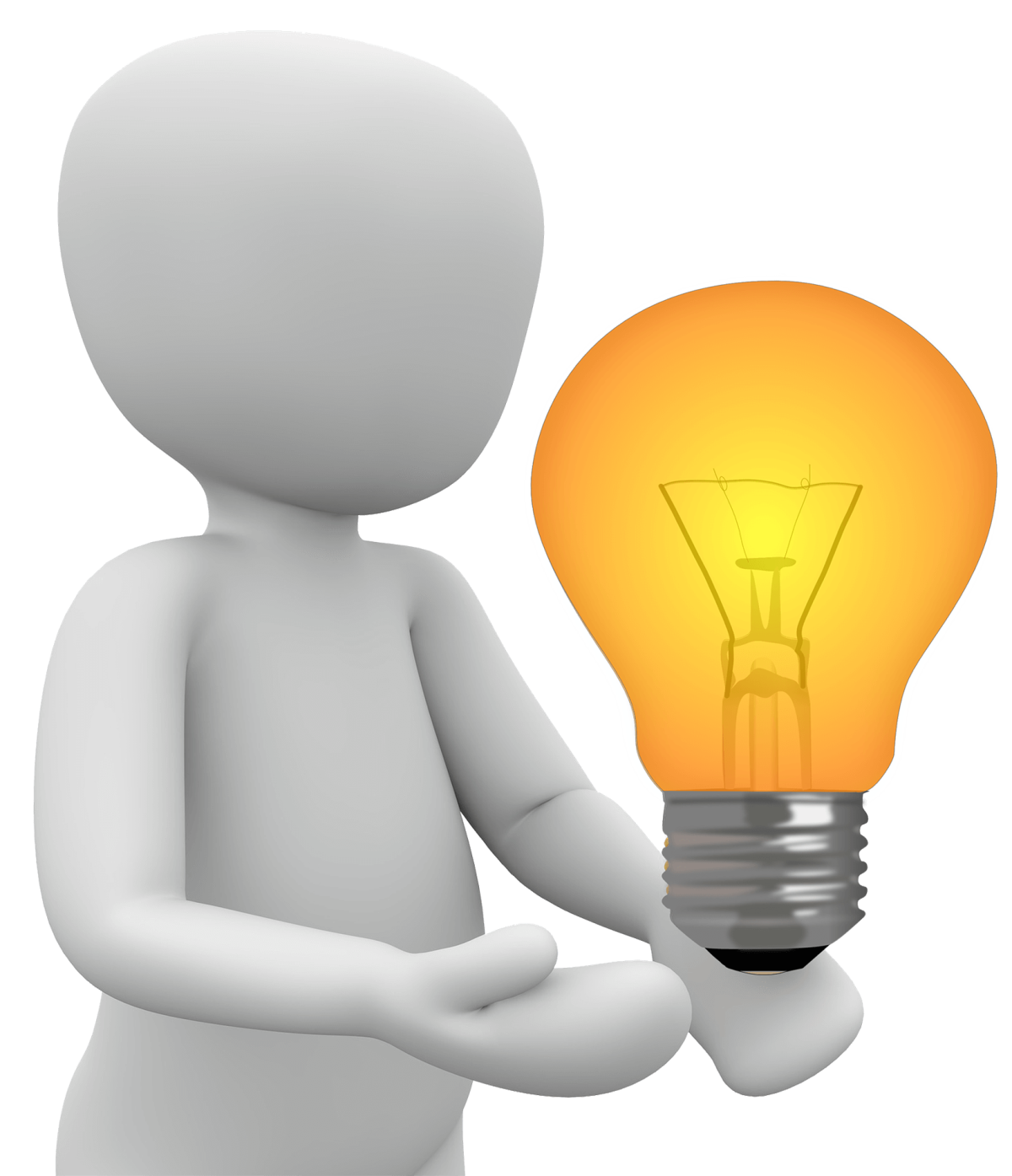 Человечек с лампочкой идея