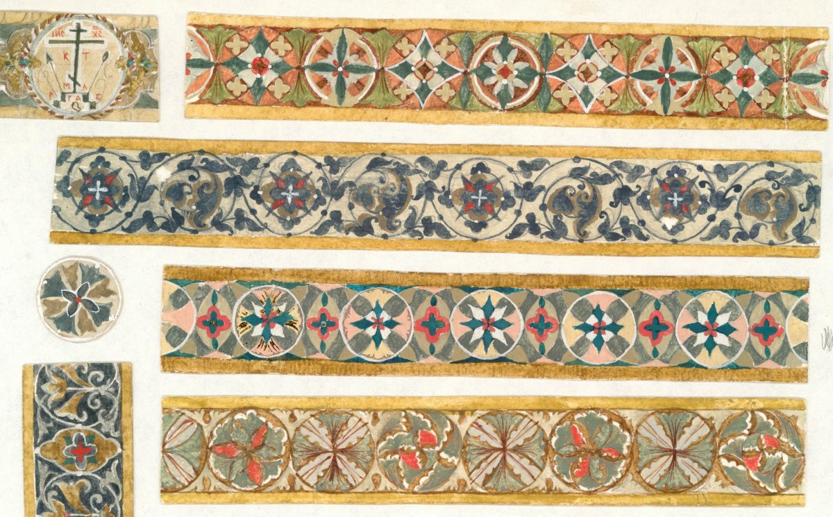 Византийский орнамент фрески КРИН