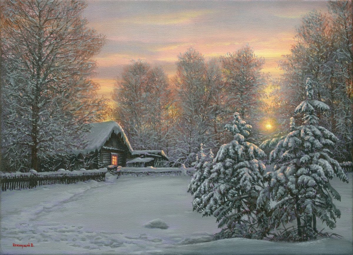 Художник Валерий Ниминущий зимние пейзажи