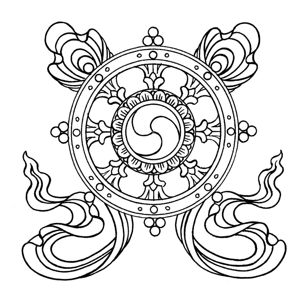 Символ буддизма колесо Дхармы