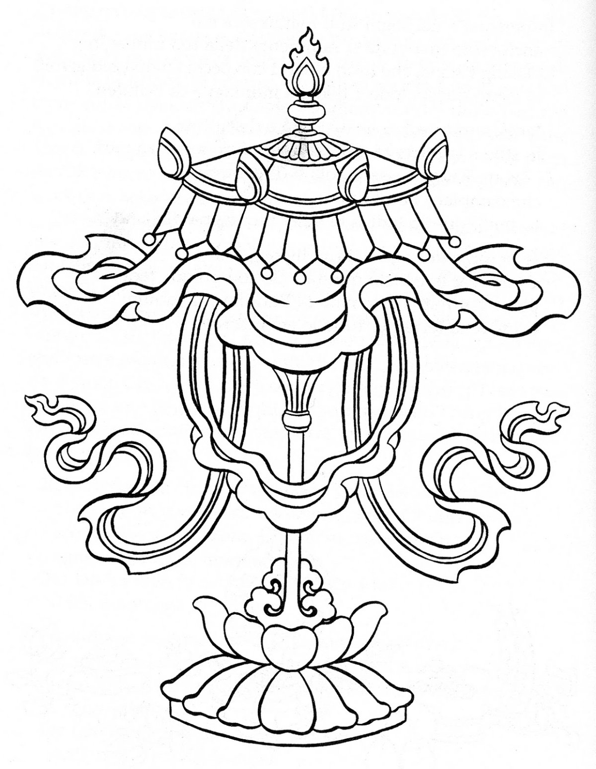 Восемь благих символов буддизма зонт