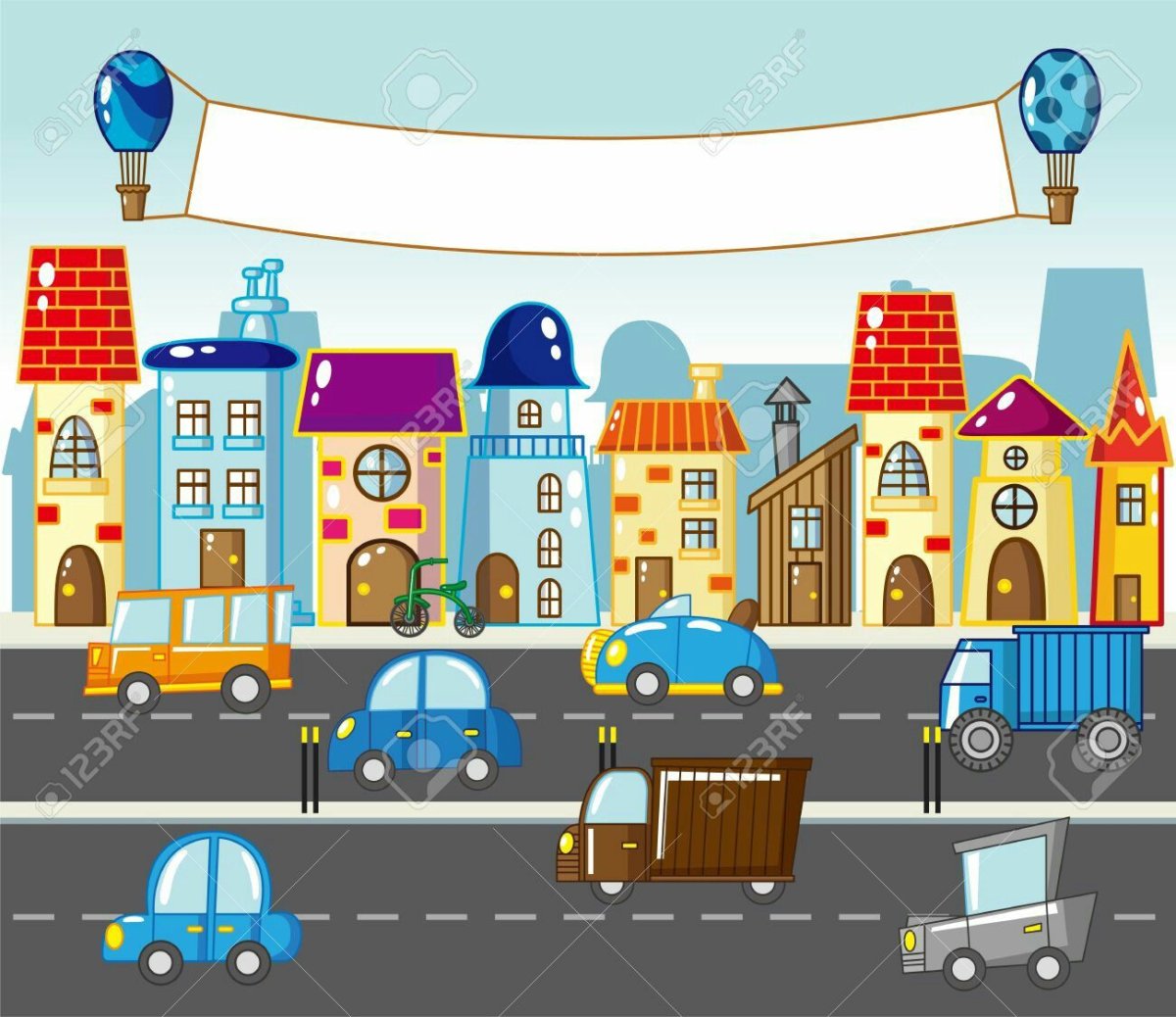 Мультяшный город машин