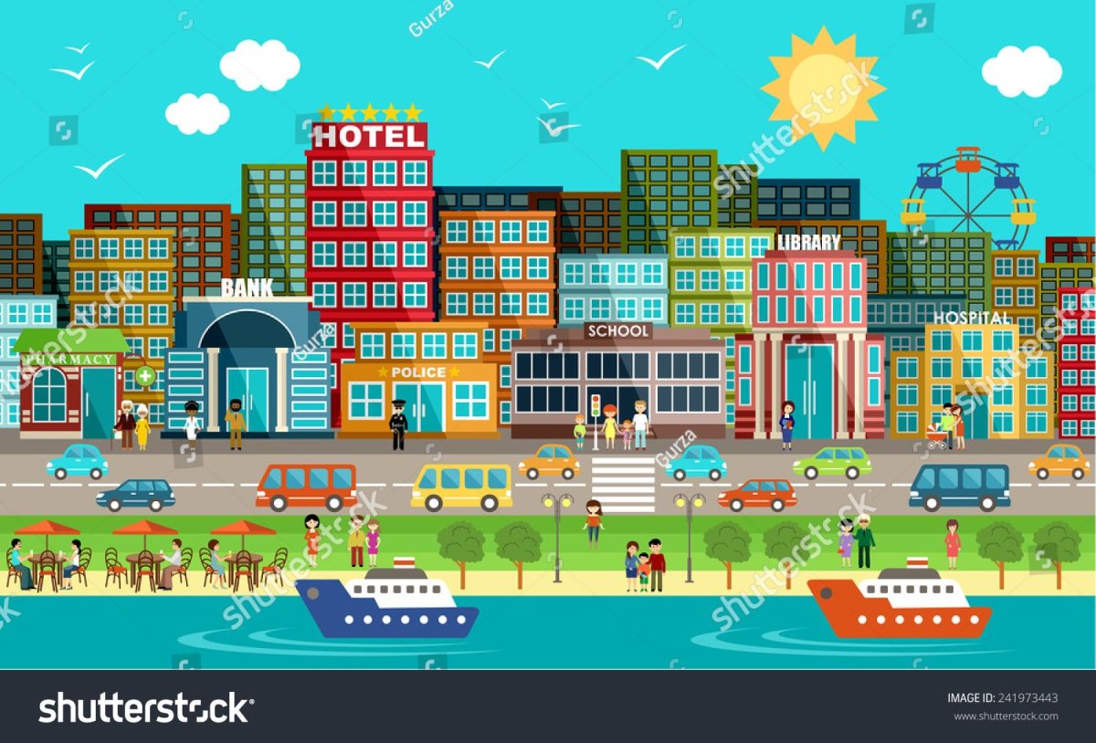 Панорама детский город дома улицы