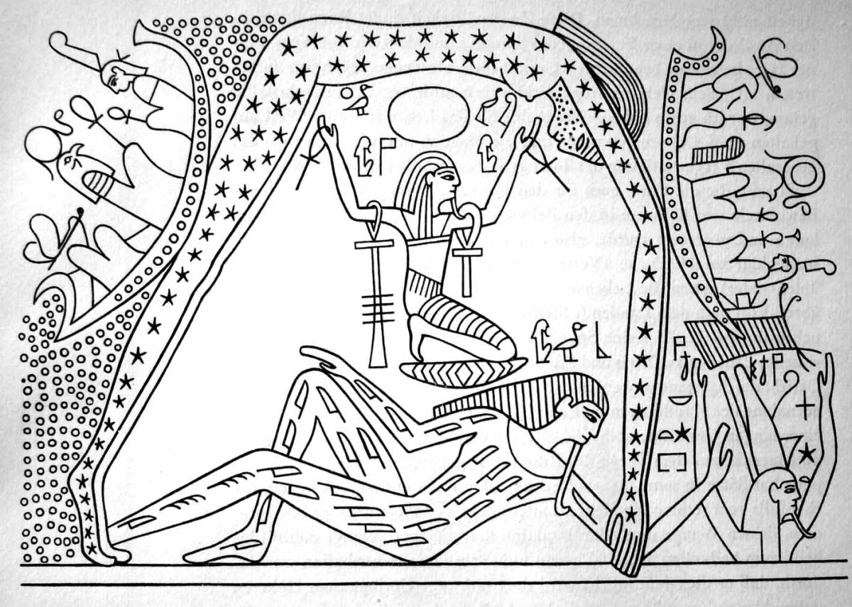 Гравюра Камиля Фламмариона Небесный свод