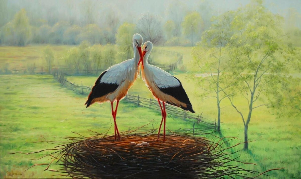 Художник Бессонов Сергей Аисты