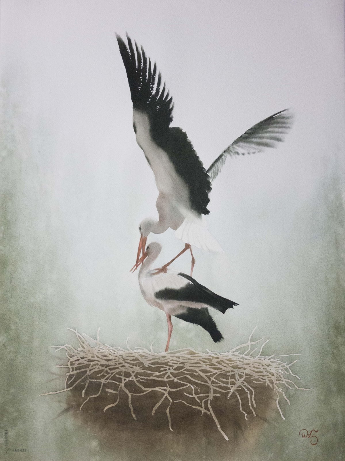 Аист современный арт