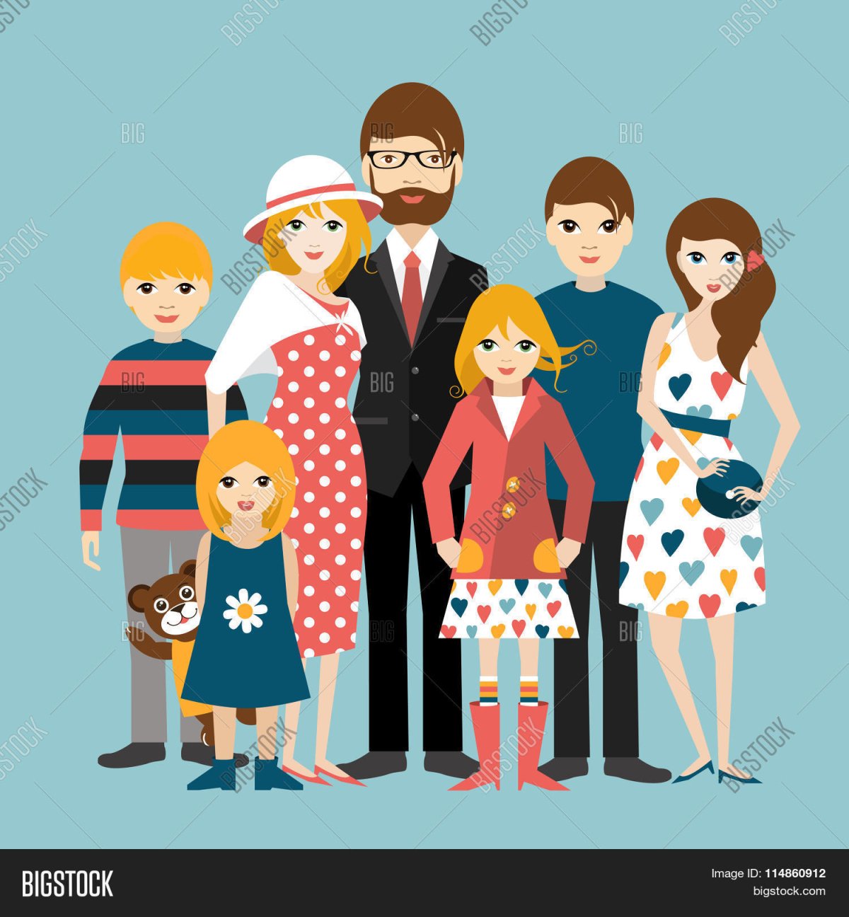 Стилизованные люди семья