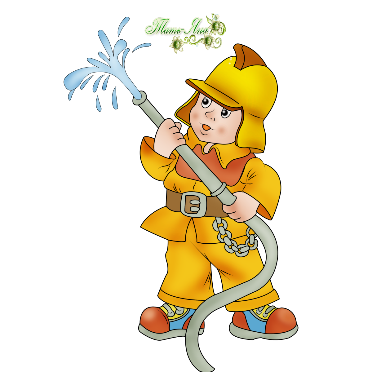 Пожарный для детей на прозрачном фоне