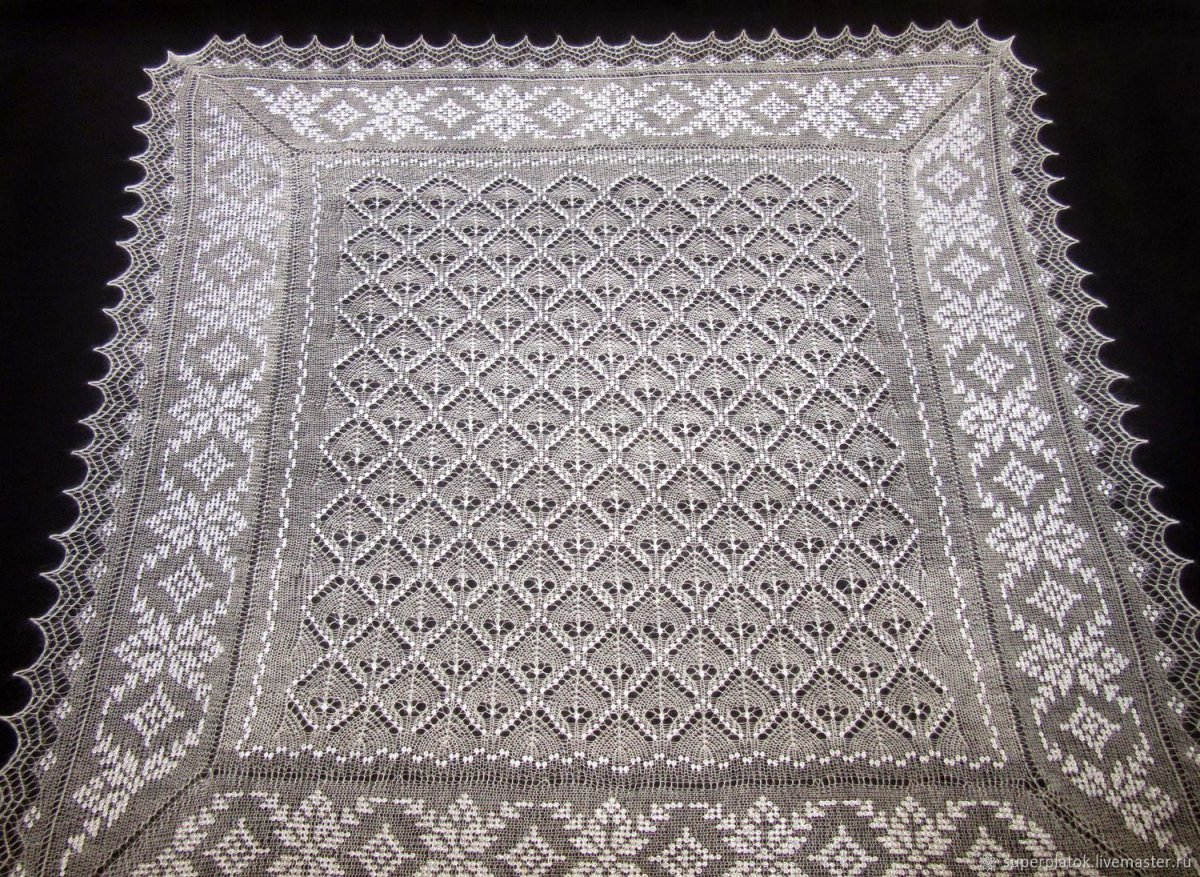 Оренбургский пуховый платок 1982