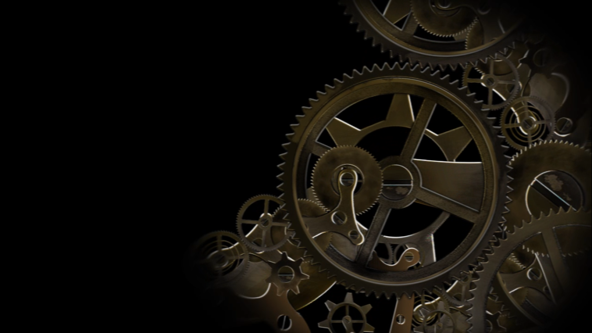 Механизм на черном фоне