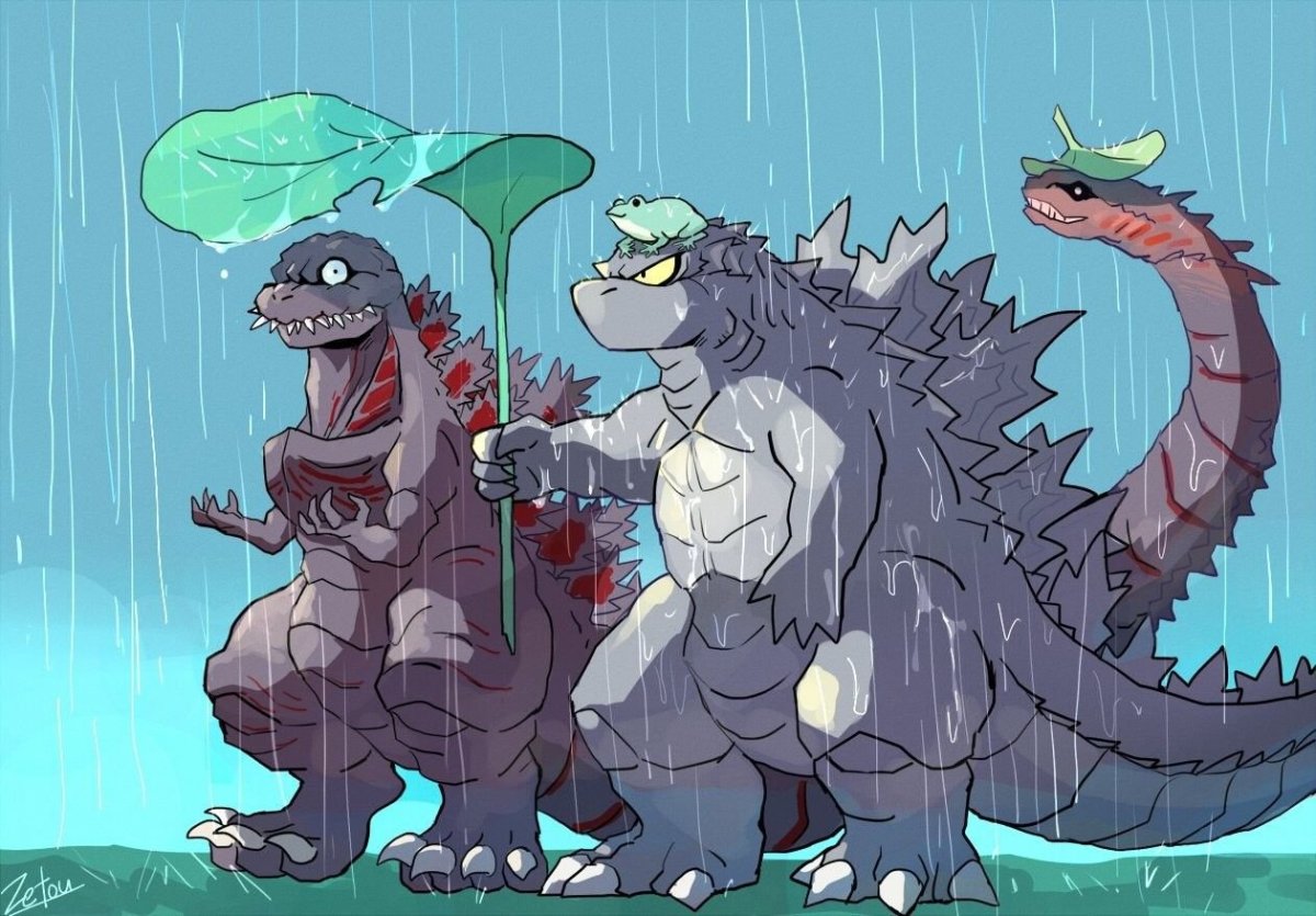 Годзилла арт милый
