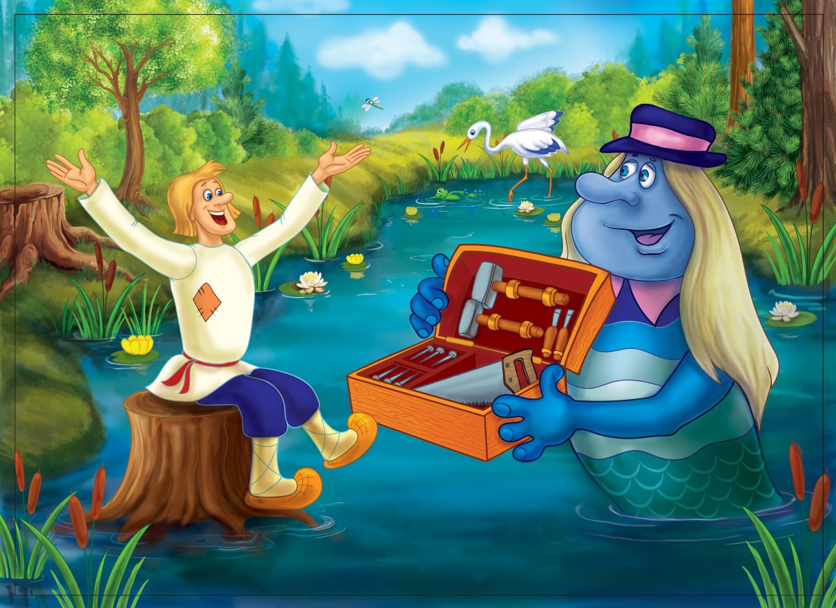 Раскраска Летучий корабль русская народная сказка