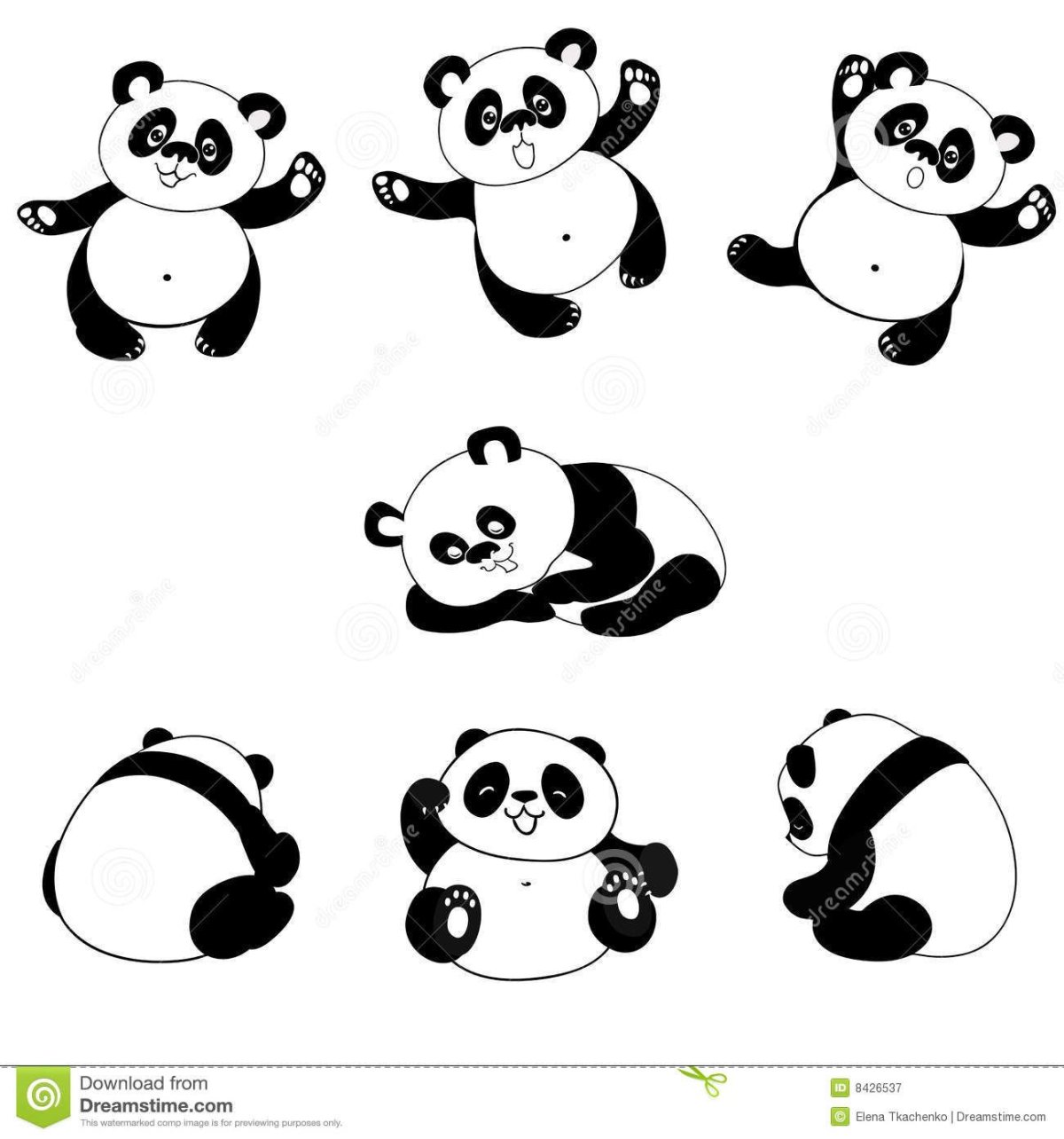 Раскраски маленькие пандочки