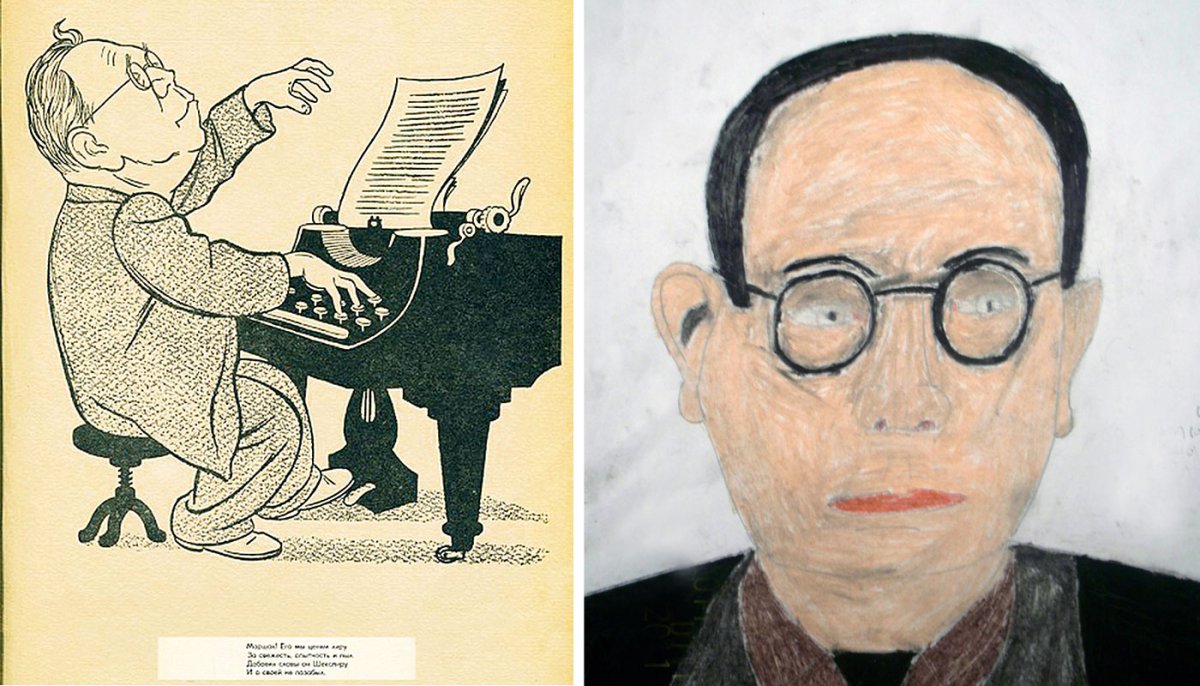 Самуил Маршак шарж