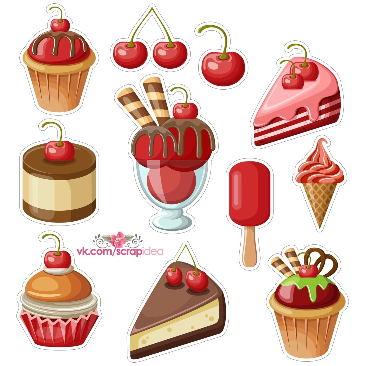 Наклейки "сладости"