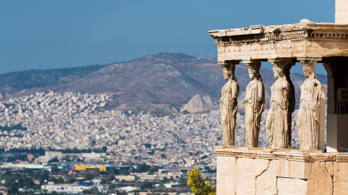 Акрополь древняя Греция ночь на горе