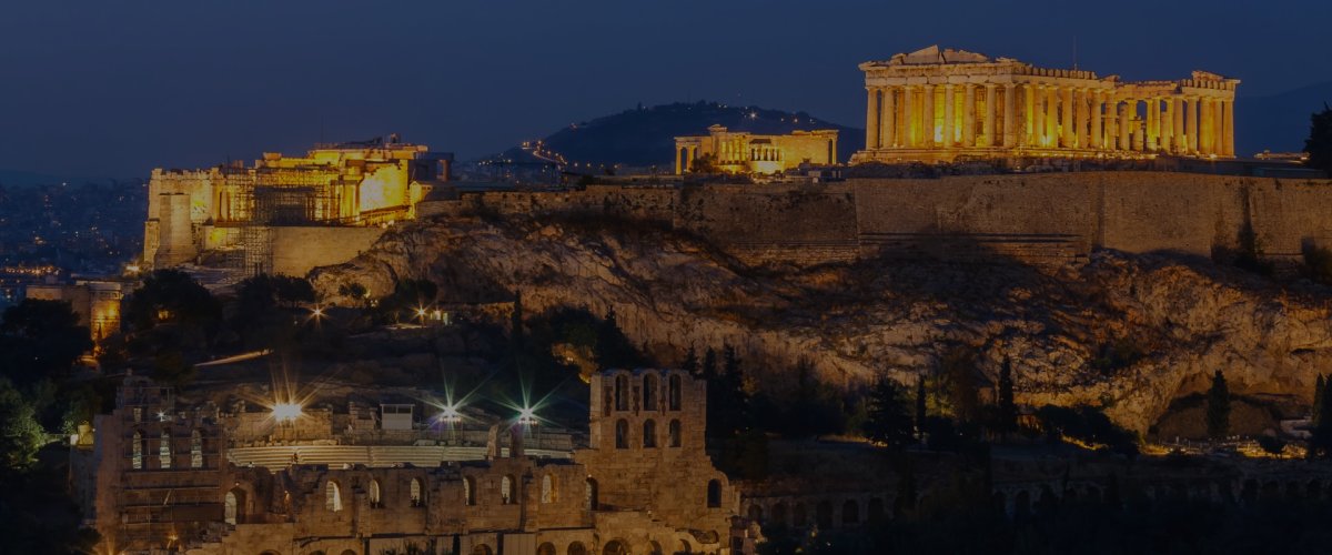 Ночной Акрополь Греция Афины