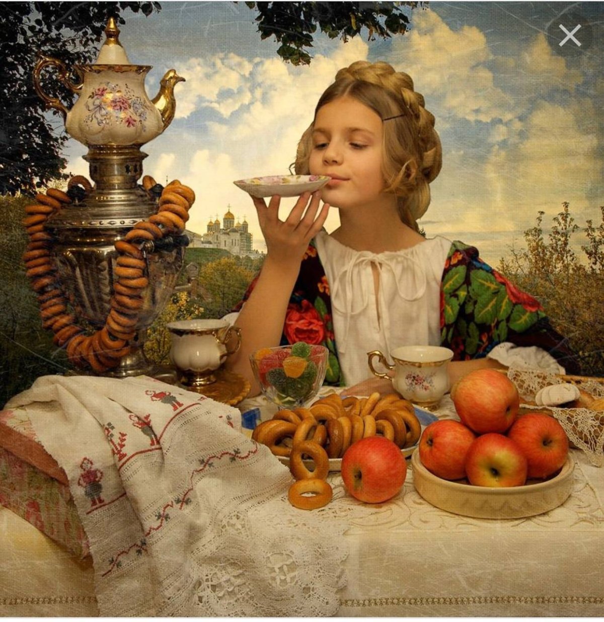 Чаепитие с самоваром