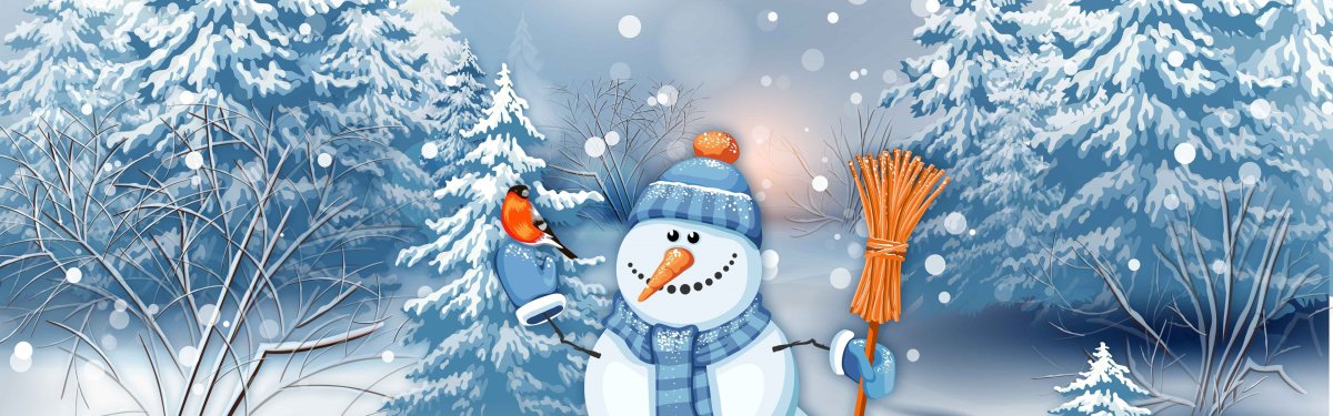 Снеговик улыбается