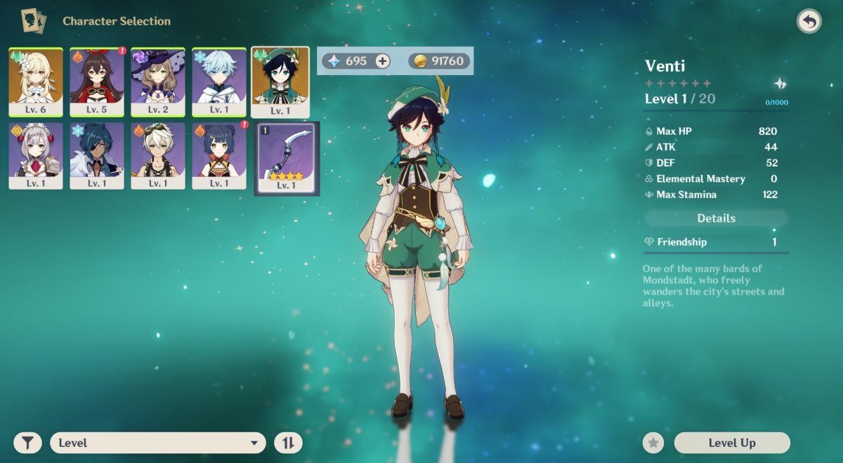 Венти Геншин Импакт выпал