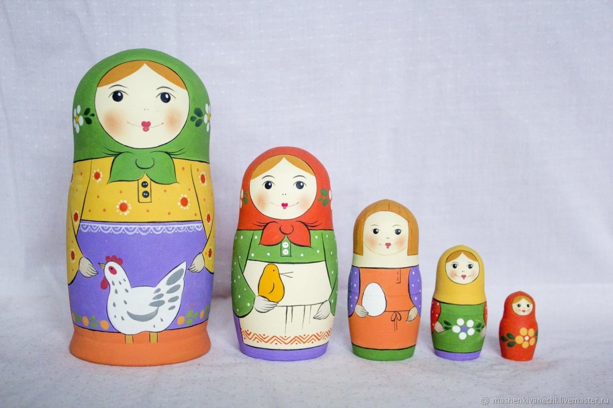 Матрешка трафарет