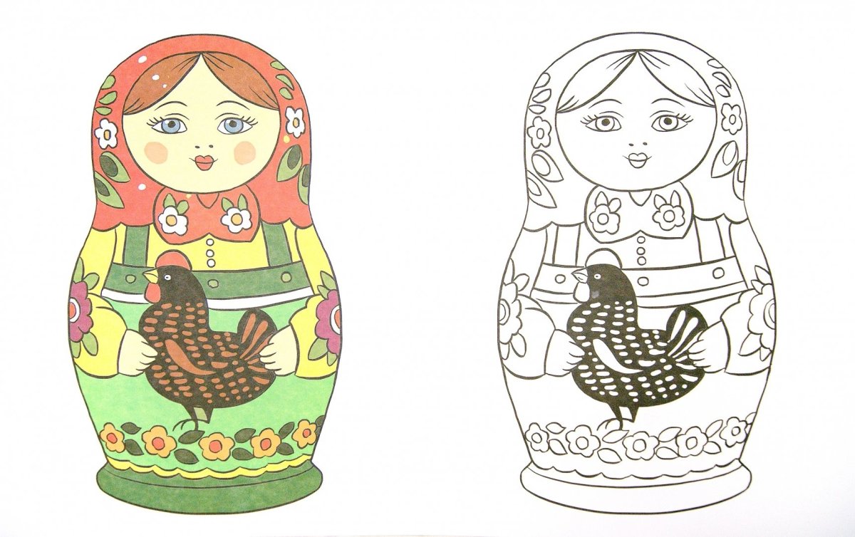 Загорская Сергиево-Посадская матрёшка раскраска