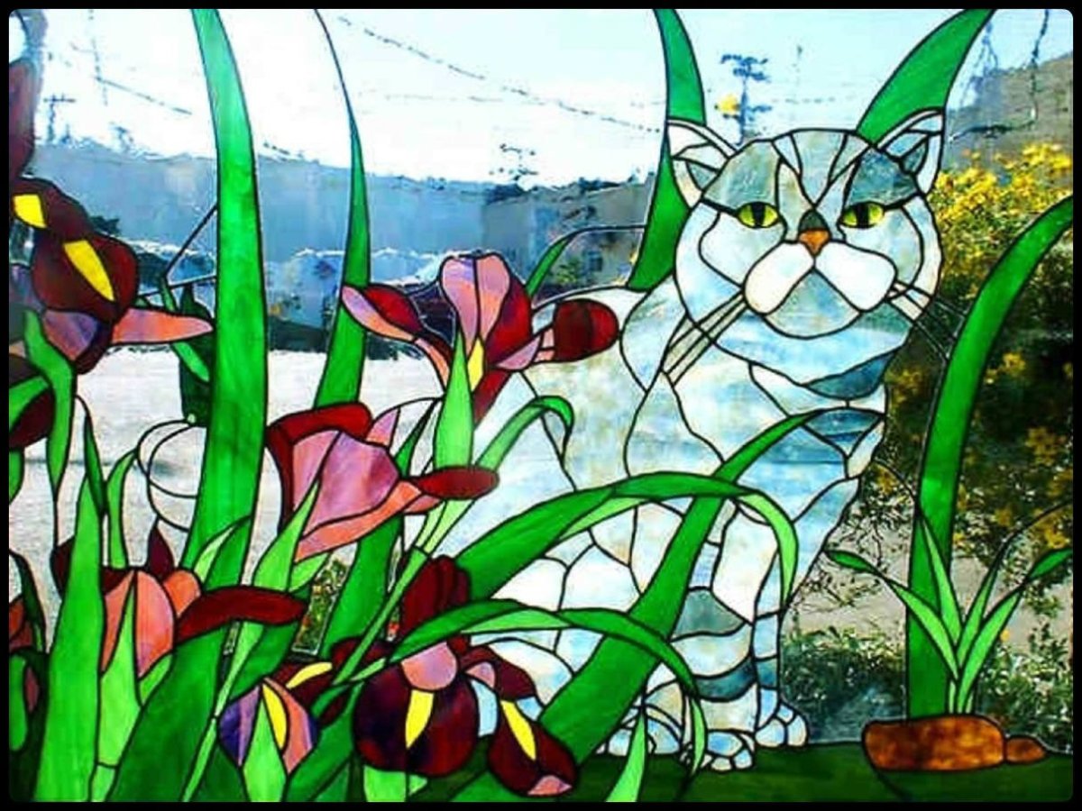 Витраж на стекле для детей