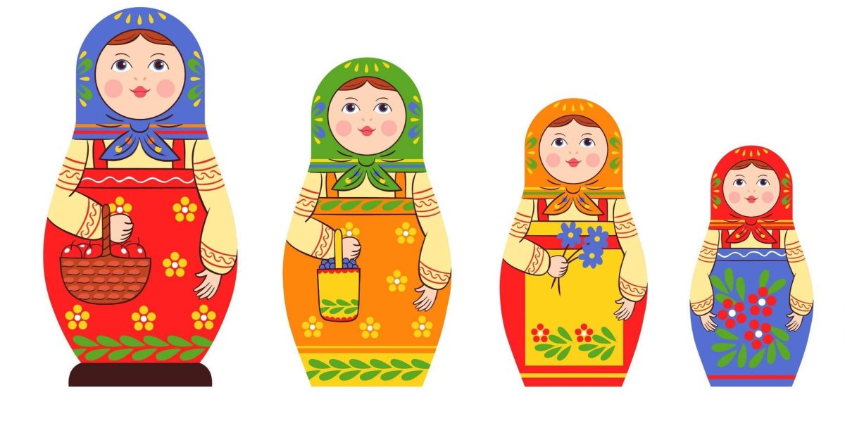 Матрешка русская вектор