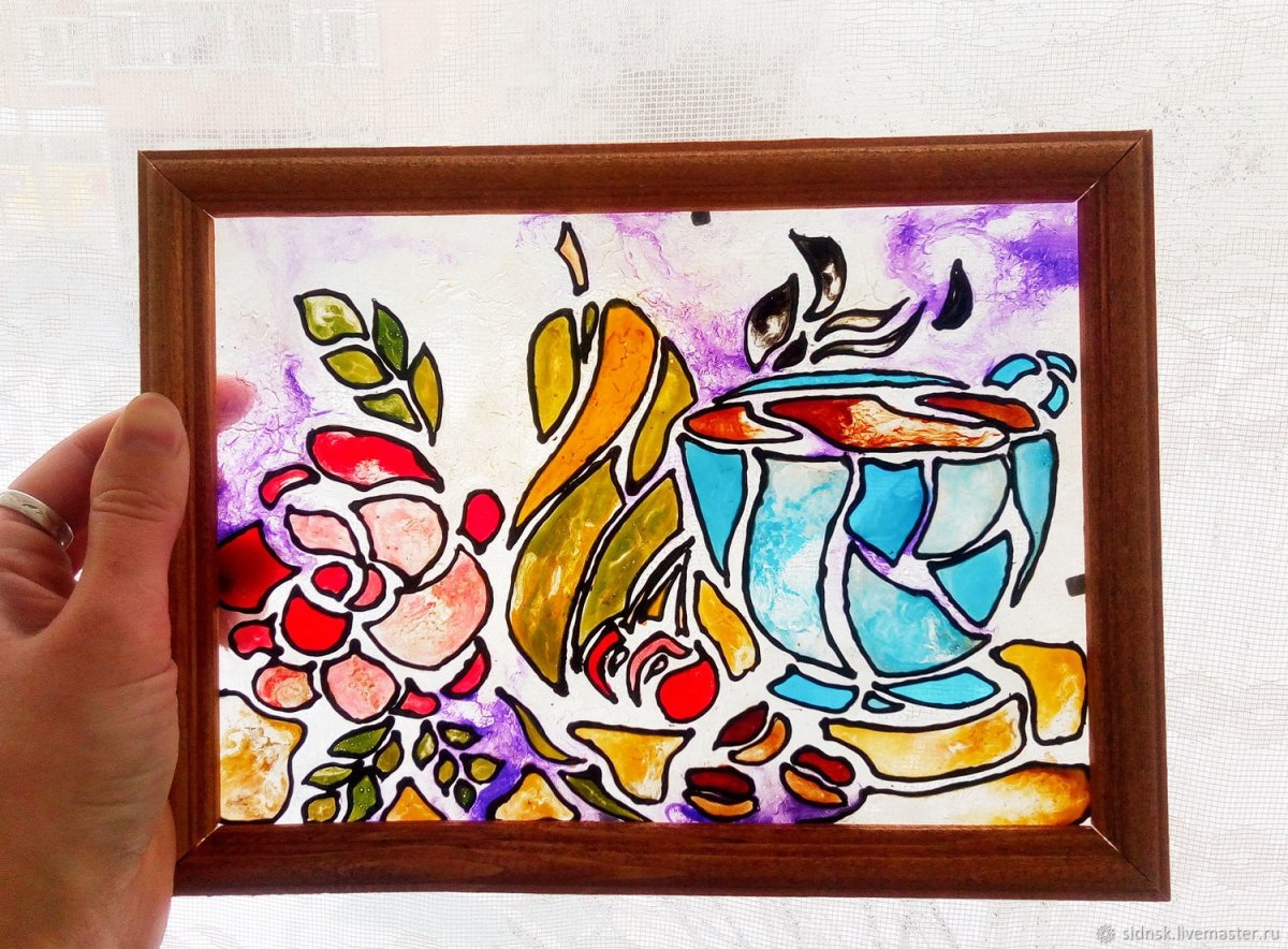 Витражная фреска, фрукты 408001