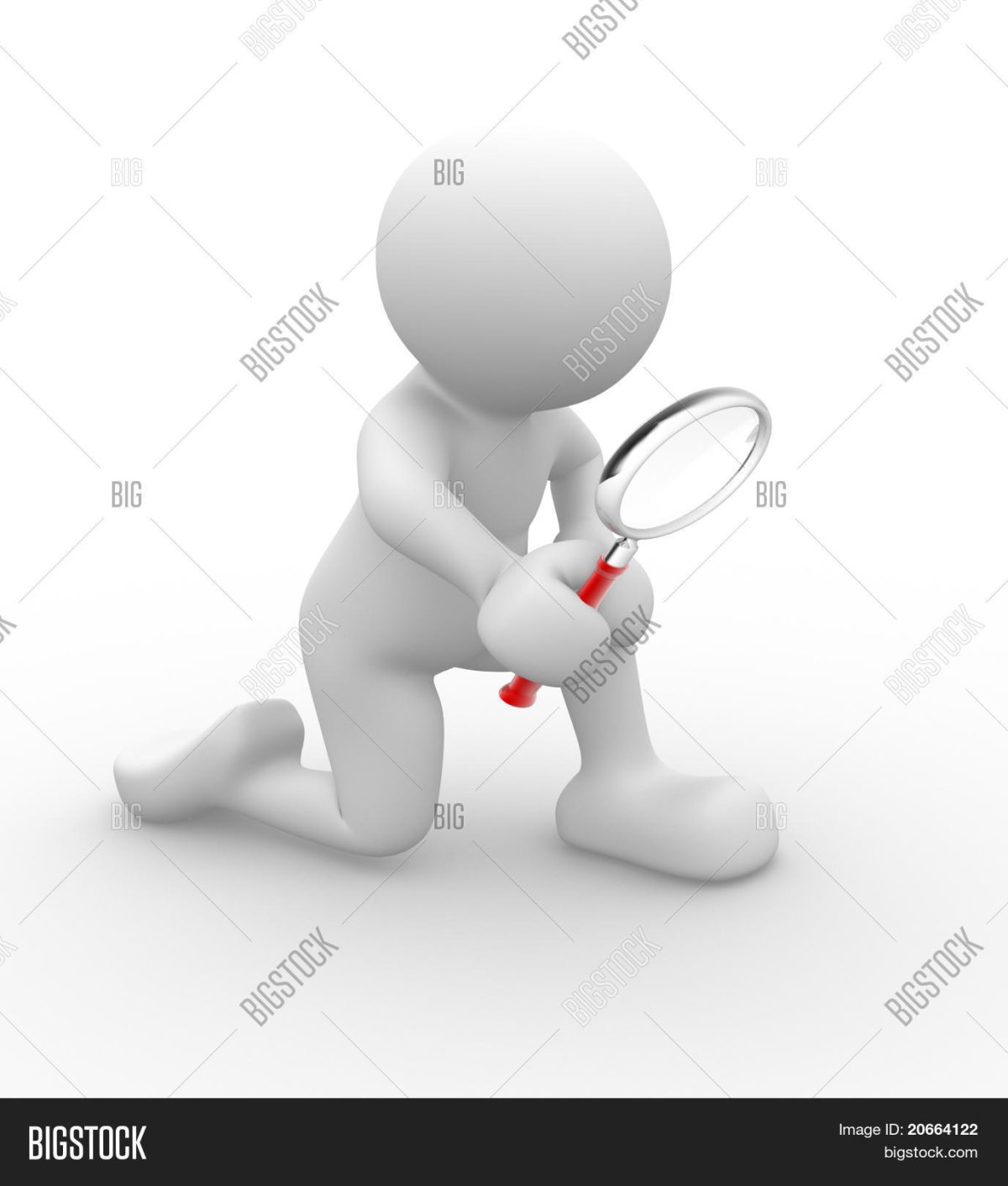 Белый человечек с лупой