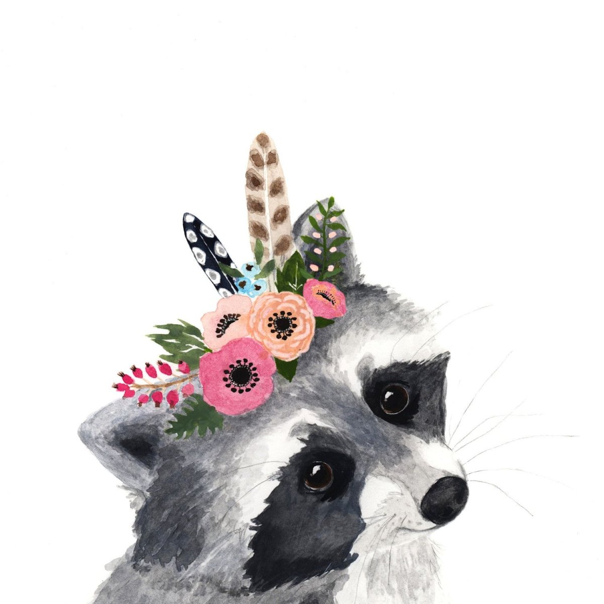 Енотик акварель милый