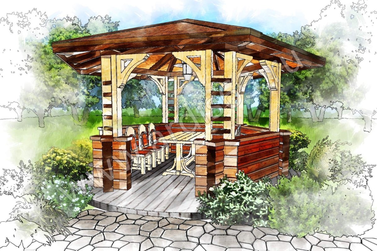 Беседка для колодца